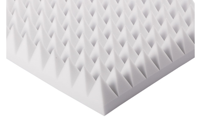Pyramidenschaumstoff aus Basotect® 100cm x 50cm x 10cm,weiss,klebend