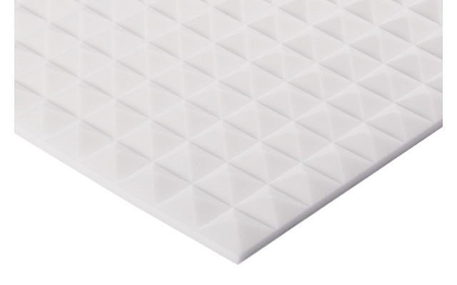 Pyramidenschaumstoff aus Basotect® 100cm x 50cm x 3cm, weiss