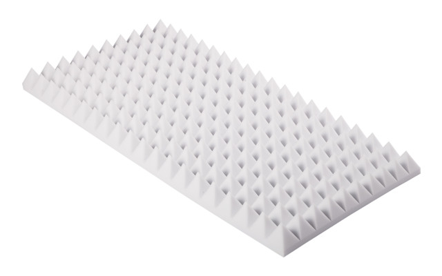 Pyramidenschaumstoff aus Basotect® 100cm x 50cm x 7cm, weiss