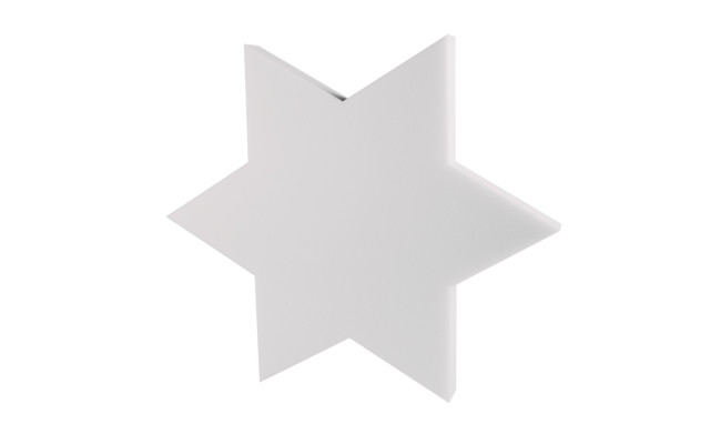 Weißer Stern aus Basotect® 50 x 50 x 5cm 6Eckig