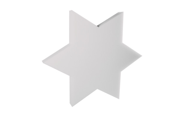 Weißer Stern aus Basotect® 50 x 50 x 5cm 6Eckig