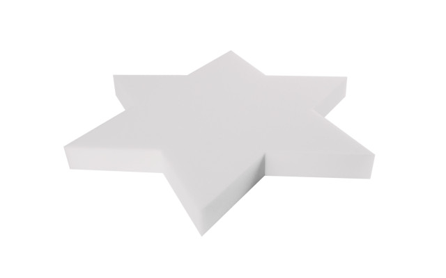Weißer Stern aus Basotect® 50 x 50 x 5cm 6Eckig