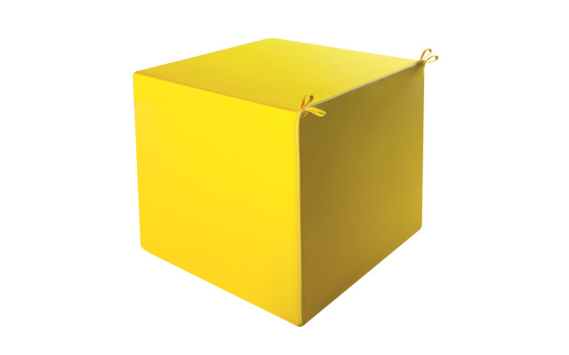 Akustikwürfel aus Basotect® 20 x 20 x 20cm , mit gelbem Bezug