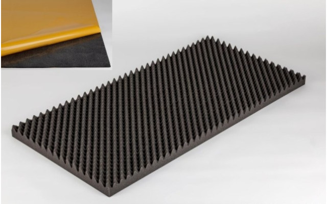 Akustik Noppenschaumstoff MicroPor 100 x 50 x 5cm anthrazit klebend - Schaumstoff in Bestqualität