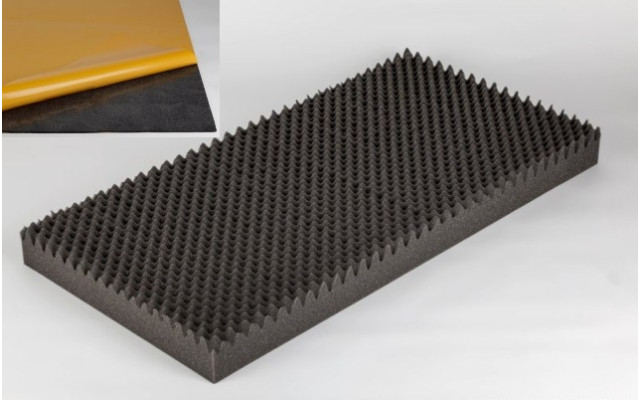 Akustik Noppenschaumstoff MicroPor 100 x 50 x 9cm anthrazit klebend - Schaumstoff in Bestqualität