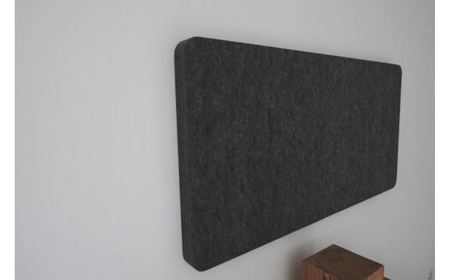 PET-VLIES Akustikabsorber 120cm x 60cm x 2,5cm, schwarze Vliesoberfläche