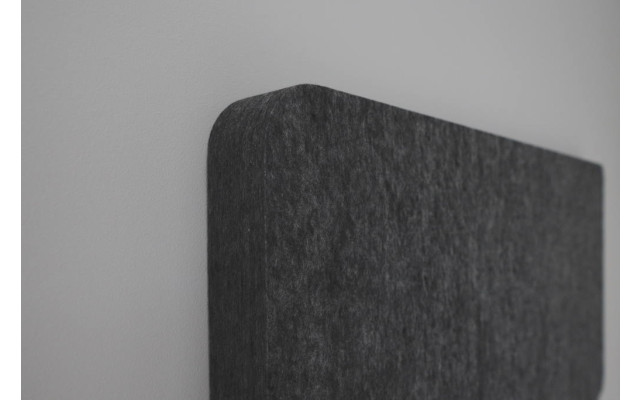 PET-VLIES Akustikabsorber 120cm x 60cm x 2,5cm, schwarze Vliesoberfläche