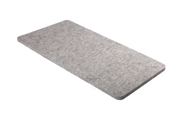PET-VLIES Akustikabsorber 120cm x 60cm x 2,5cm, anthrazite/graue Vliesoberfläche