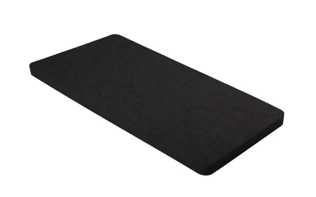 PET-VLIES Akustikabsorber 120cm x 60cm x 2,5cm, schwarze Vliesoberfläche
