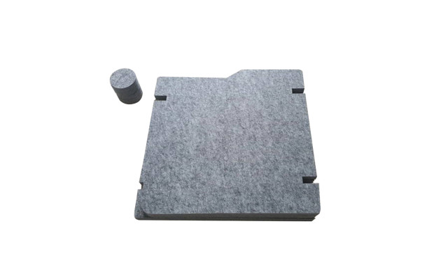 Lärmschutz am Schreibtisch - Komplettsatz, Größe variierbar 60 x 60 x 60cm PET-Vlies hellgrau