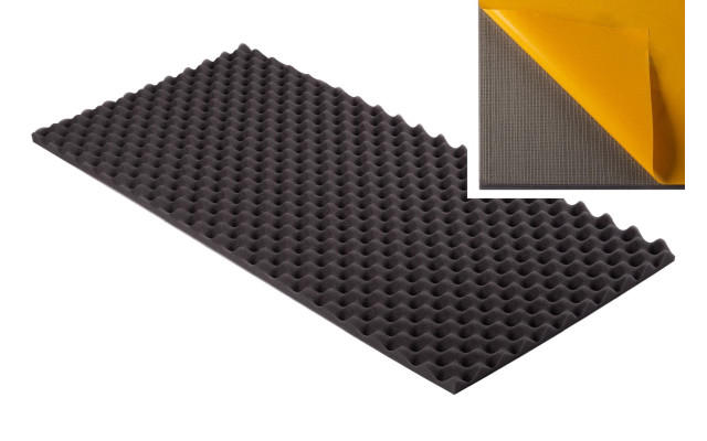 Akustik Noppenschaumstoff MicroPor 100 x 50 x 3cm anthrazit klebend - Schaumstoff in Bestqualität