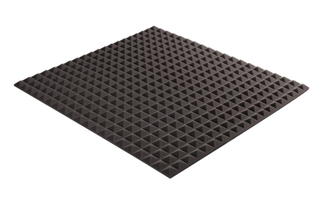 Pyramidenschaumstoff Eco-Line 100 x 100 x 3cm anthrazit - Pyramidenschaum Eco