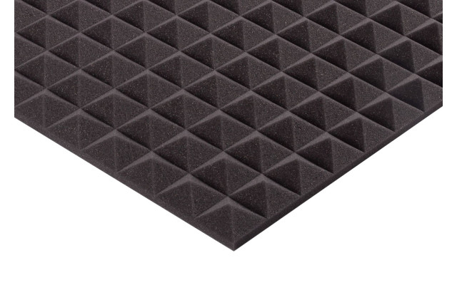 Pyramidenschaumstoff Eco-Line 100 x 100 x 3cm anthrazit - Pyramidenschaum Eco