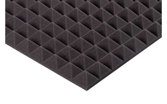 Pyramidenschaumstoff Eco-Line 100 x 100 x 4cm anthrazit - Pyramidenschaum Eco