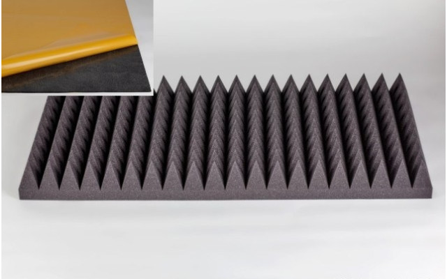 Akustik Pyramidenschaumstoff MicroPor 100 x 50 x 10cm anthrazit klebend - Schaumstoff in Bestqualität