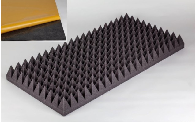 Akustik Pyramidenschaumstoff MicroPor 100 x 50 x 10cm anthrazit klebend - Schaumstoff in Bestqualität