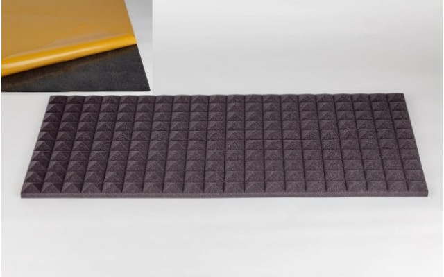 Akustik Pyramidenschaumstoff MicroPor 100 x 50 x 3cm anthrazit klebend - Schaumstoff in Bestqualität