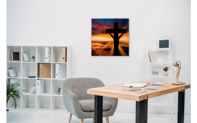 Akustikbild Gipfelkreuz im Sonnenuntergang