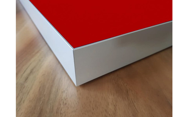 Akustikbild Unifarben mit PG1 rotem Stoff