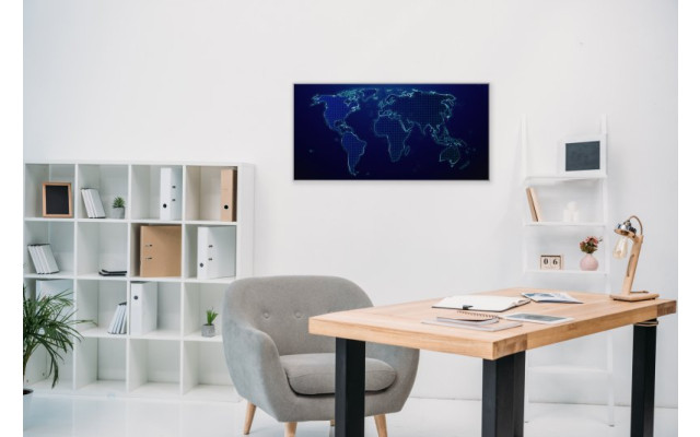 Akustikbild Weltkarte blau