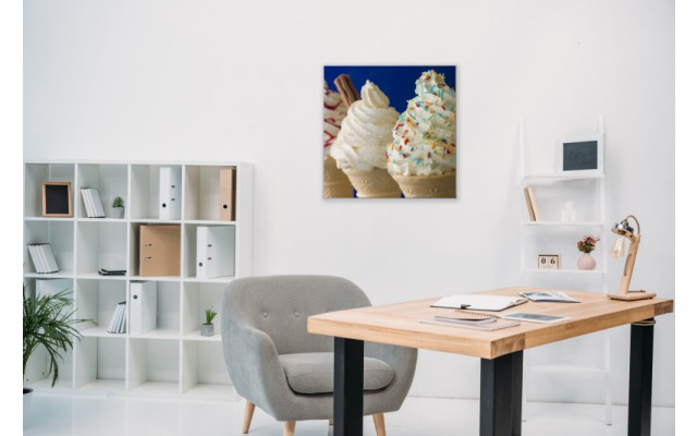 Akustikbild Eiscreme hoch Drei