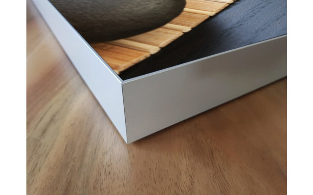 Akustikbild Steine und Bambusmatte