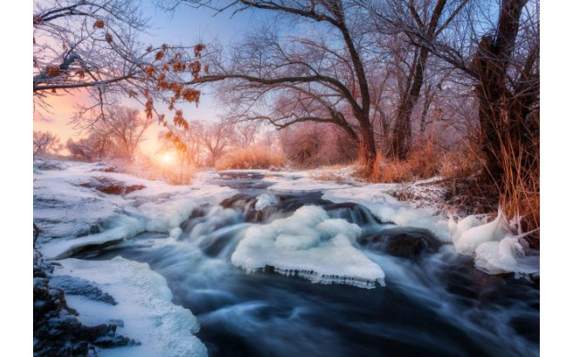 Akustikbild Bergfluss im Winter