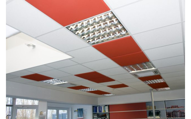 Akustikdecke Element aus Basotect® 615x615x40mm, weiss