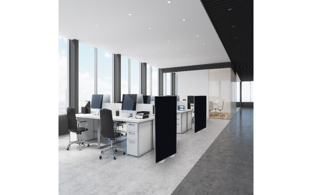 Raumtrenner bzw. Stellwand 160cm x 100cm Camira YS009 schwarz
