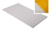Noppenschaumstoff aus Basotect® G+ 100cm x 50cm x 3cm, hellgrau klebend