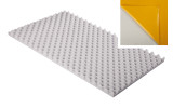 Noppenschaumstoff aus Basotect® G+ 100cm x 50cm x 5cm, hellgrau klebend
