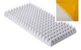 Pyramidenschaumstoff aus Basotect® G+ 100cm x 50cm x 10cm hellgrau,klebend
