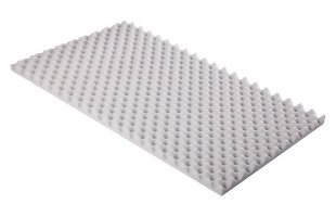 Noppenschaumstoff aus Basotect® G+ 100cm x 50cm x 5cm, hellgrau