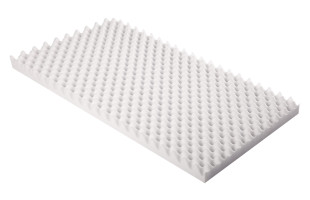 Noppenschaumstoff aus Basotect® 100cm x 50cm x 5cm, weiss