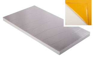 Absorber aus Basotect® G+ mit Aluminiumfront 100cm x 50cm x 5cm, hellgrau klebend