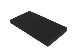 Absorber aus Basotect® Schaumstoff 100cm x 50cm x 7cm, schwarz klebend