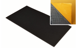 Absorber aus Basotect® Schaumstoff 100cm x 50cm x 2cm, dark klebend
