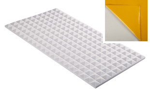 Pyramidenschaumstoff aus Basotect® G+ 100cm x 50cm x 3cm,hellgrau,klebend