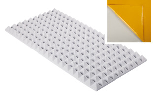 Pyramidenschaumstoff aus Basotect® G+ 100cm x 50cm x 5cm,hellgrau,klebend