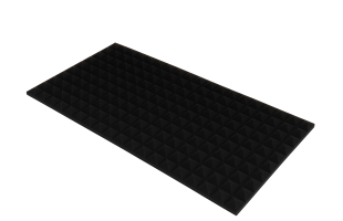 Pyramidenschaumstoff aus Basotect® 100cm x 50cm x 3cm, schwarz