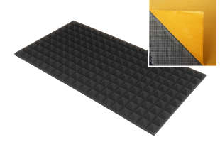 Pyramidenschaumstoff aus Basotect® 100cm x 50cm x 3cm, dark klebend