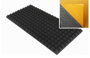 Pyramidenschaumstoff aus Basotect® 100cm x 50cm x 5cm, dark klebend