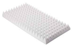 Pyramidenschaumstoff aus Basotect® 100cm x 50cm x 10cm, weiss
