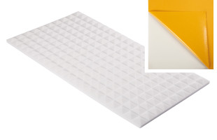 Pyramidenschaumstoff aus Basotect® 100cm x 50cm x 3cm,weiss,klebend