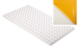 Pyramidenschaumstoff aus Basotect® 100cm x 50cm x 5cm,weiss,klebend