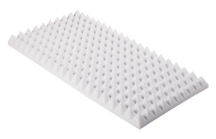 Pyramidenschaumstoff aus Basotect® 100cm x 50cm x 7cm, weiss
