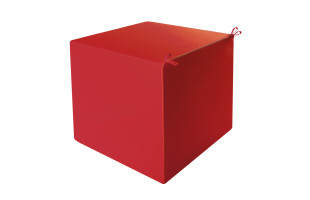 Akustikwürfel aus Basotect® 20 x 20 x 20cm, mit rotem Bezug