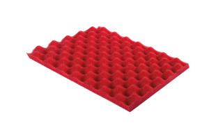 Handmuster Roter Noppenschaumstoff