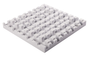 Manhattenabsorber + Diffusor aus Basotect® G+ 60cm x 60cm x 9cm, hellgrau