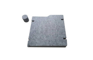 Lärmschutz am Schreibtisch - Komplettsatz, Größe variierbar 60 x 60 x 60cm PET-Vlies hellgrau
